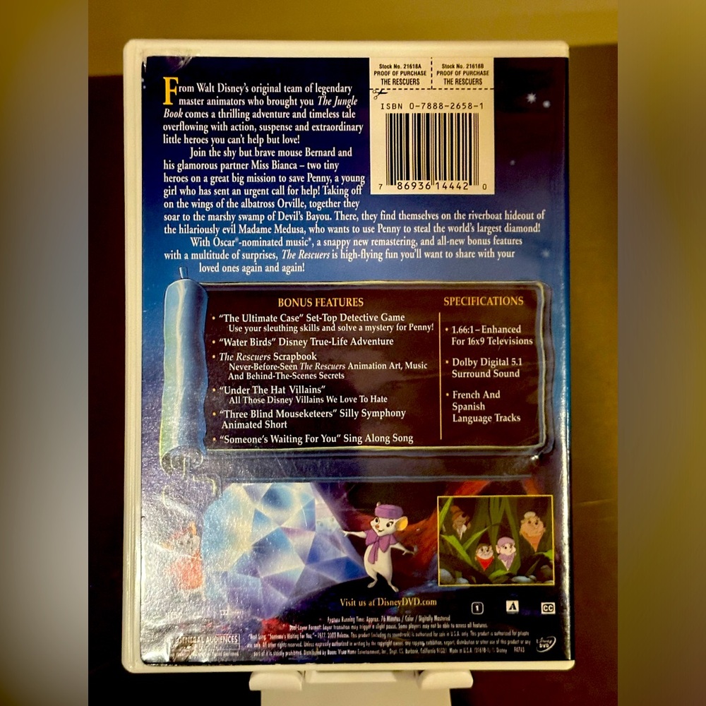 Disney The Rescuers DVD - Picture 2 of 4